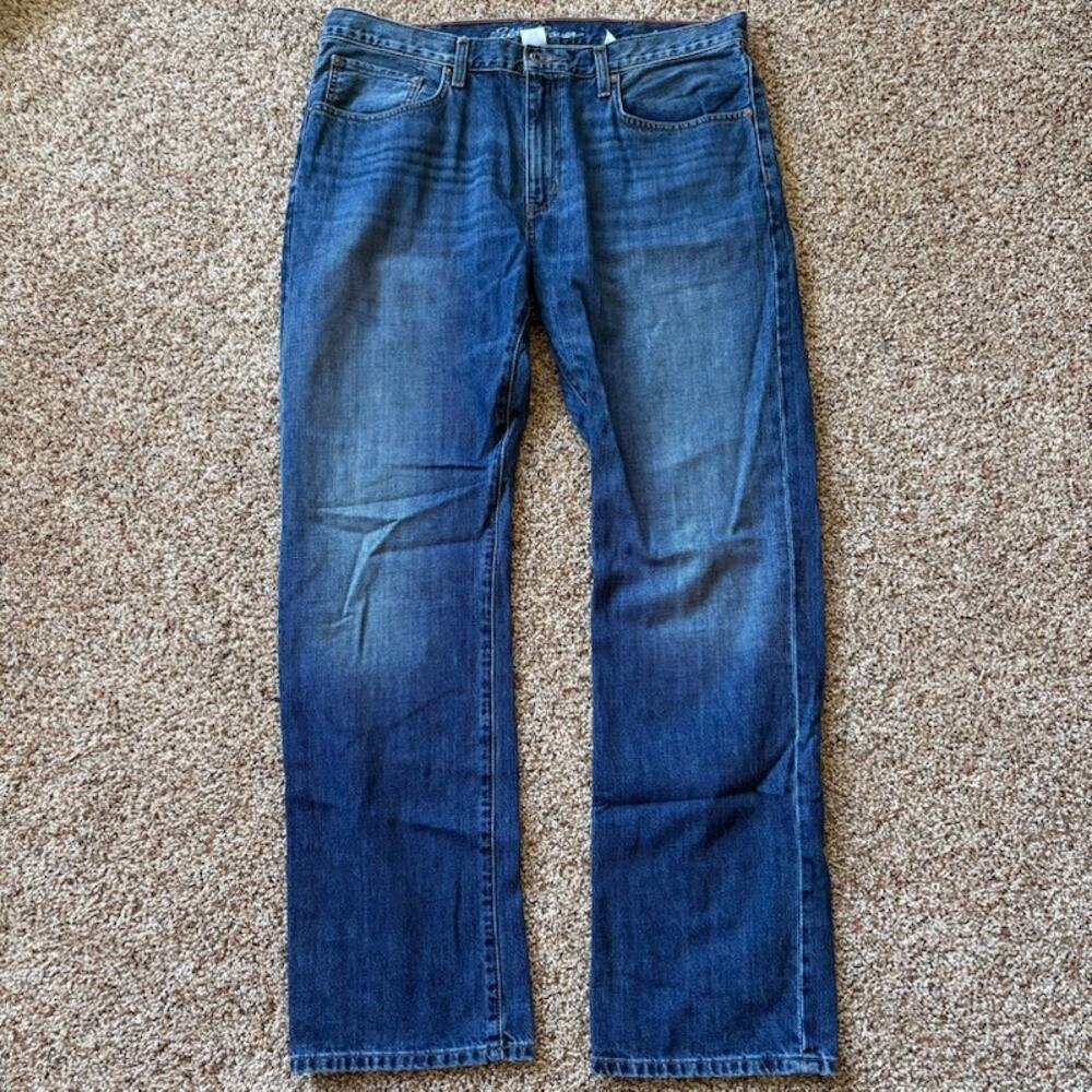 Eddie Bauer Denim Blue Jeans Mens 38x34 Straight Leg Medium Wash